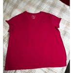 Just My Size  Women's 3XL Pink V-Neck Short Sleeve T-Shirt Casual Photo 2