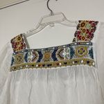 Johnny Was  Sheer white embroidered floral drawstring tunic dress size Large Photo 7