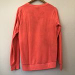 PINK - Victoria's Secret PINK VS VICTORIAS SECRET Neon Coral Orange PINK Stripe Crewneck Sweatshirt Small Photo 6