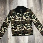 SML Sport Camouflage Double Zipper Sweater Small Green Brown Black Cream Photo 3