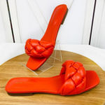 Nine West  Sonet Braided‎ Slide Sandal Shoes Orange 9 Photo 0