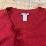 Chico's Women's Red Gray One Button Lightweight Poncho Sz OS Transition Piece Photo 2