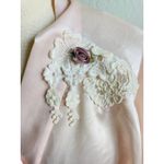 Vintage Intimate Concepts by Terry Russo Pink Floral Lace Applique Satin Robe Size M Photo 11