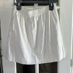 J.Crew Linen Blend Paperbag Stretch Waist Mini Skirt Ivory Size 8 Photo 4