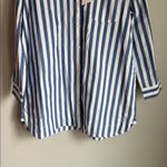 Sézane NEW  Maxine Oversized Shirt Dress, Ecru Blue Stripes 4 Photo 5