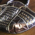 Karam Handbags Inc. Genuine Leather Vintage Metallic Patchwork Handbag Gold Photo 2