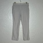 Theory  Women's Treeca Good Linen Pull-On Straight Leg Pants Cream Size 2 Photo 1