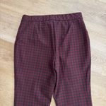 J Jill Ponte Slim Leg Burgundy Checkered Pants Red Size undefined Photo 6
