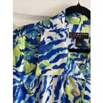 Peck & Peck  Womens Large Blue Floral Maximalist Shacket Bold Colorful Photo 2