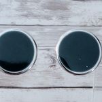 Vintage Clip On Earrings Very Dark Teal or Green Shade Photo 0