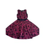 Gabby Skye  Dress Size 4 Dark Pink With Velvet Floral Pattern Whimsy Goth Photo 1