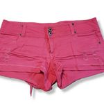 Blue Asphalt Denim Shorts Size 7 Jean Shorts Cut Off Distressed Daisy Dukes Pink Cheeky Photo 0