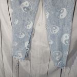 Tinseltown  Distressed Yin Yang Light Blue Jeans Witj Raw Hem Photo 11