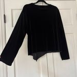 Soft Surroundings VTG Black Velvet Blouse Asymmetrical Hem Rosette Plus Size 1X Photo 7