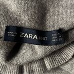 ZARA Knit Ruffle Sweater Mini Dress Gray Size Medium Photo 4