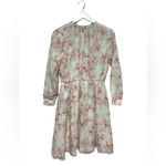 Silk Ellie Makir 100% Silk Printed Floral Midi Dress Medium Green Photo 2