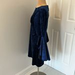 Laundry by Shelli Segal Blue Velvet/Black Scuba Reversible Dress Photo 3