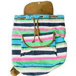 Buckhead Betties Striped Colorful Backpack Made in India 100% Cotton Beach Bag Photo 4
