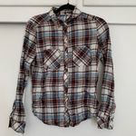 BP - . Plaid Button‎ Up Shirt Size S Top Blue Plaid Long Sleeve Women's Layer Photo 1
