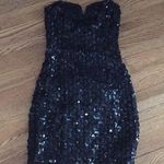 Strapless sequined little black dress Size XS Photo 0