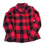 Rampage  Women’s Buffalo Check Plaid Pea Coat Double Breasted Jacket Size Medium Photo 0