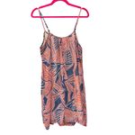 Xxi  Coral Blue Geometric‎ Print Sheer Cover Up Dress Sleeveless Large Photo 4