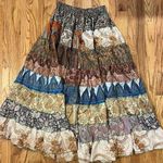 Wevez SILK BLEND Hippie Tiered Patchwork Maxi Long Vintage Skirt ONE SIZE Size L Photo 0