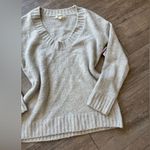 Open Edit Elegant Women's V-Neck Sweater in Gray Photo 6