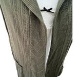 Isaac Mizrahi Cozy Army Green Hooded Cardigan XXS Knit Cottagecore Academia Layering Casual Photo 2