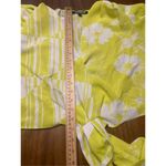 Tropical Mixed print puff sleeve tie front crop top neon green size medium Photo 6