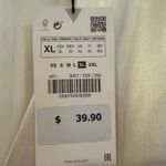 ZARA Satin Effect Ruched V-Neck Bodysuit Women's XL Ivory Boho Hippie Y2K Retro Photo 8