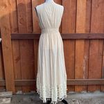 Cupshe Cream V Neck Sleeveless Lace Tassel Smocked Waist Maxi Dress Size M Photo 7