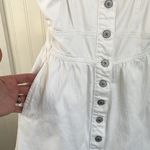 American Eagle  Overall Dress Jumper white stretch denim material pockets size XS Photo 5