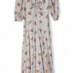 Free People Sea Glass Maxi Dress | Ivory & Orange Floral | Size 8 Photo 0