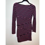 City Triangles Black with Pink Stripe Bodycon Dress Women Small Barbie Photo 3