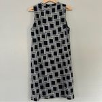 Niu Black White Geometric Checked Formal Sleeveless Mini Dress Small Photo 3