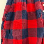 Aerie Red & Navy Blue Buffalo Check High Rise Pajama Shorts Sz M Photo 6