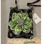 Small Camouflage Purse NEW Green Flower Jewel Photo 5