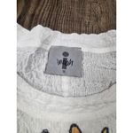 INOAH Crinkle Sunflower Wearable Art White Blouse Shirt Size Small Short Sleeve Photo 2