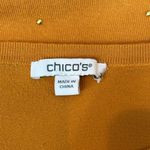 Chico's  yellow bateau neck rayon pullover studded sweater long sleeve size xl Photo 2