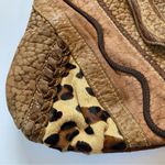 Vintage 80s 7 Seven By Demitri Brown Leather Leopard Patchwork Purse Photo 4