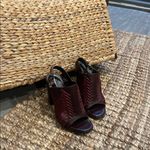 Proenza Schouler  Burgundy Fringe Open-Toe Heeled Sandals Photo 1