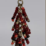 Red & Black Seed Bead Tassel Boho Dangle Beaded Earrings Photo 0