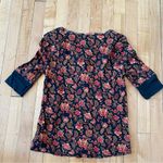 Onyx Sundance Black Cordelia Bloom Cotton Henley Thermal Top floral Photo 4