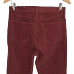 Loft  Womens Cotton Blend High Waist Skinny Leg Velvet Pants Burnt Orang Rust Siz Photo 3