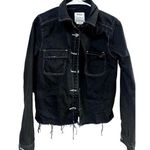 RVCA Black Country Jean Jacket Sz S 100% Cotton Photo 0