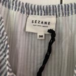 Sézane Sezane Naxos Sundress Mini Dress Blue White Striped Tassel Tie Adjustable Size 4 Photo 6