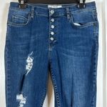 Free People  Destroyed Reagan Button Fly Denim Blue Ankle Jeans Size 30 EUC #0704 Photo 2