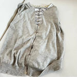 Beatrix Ost Floral Beaded Sweater Size Large Gray Long Sleeve Photo 9