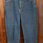NYDJ  | dark wash wide‎ cuffed crop jeans Sz 8 Photo 0